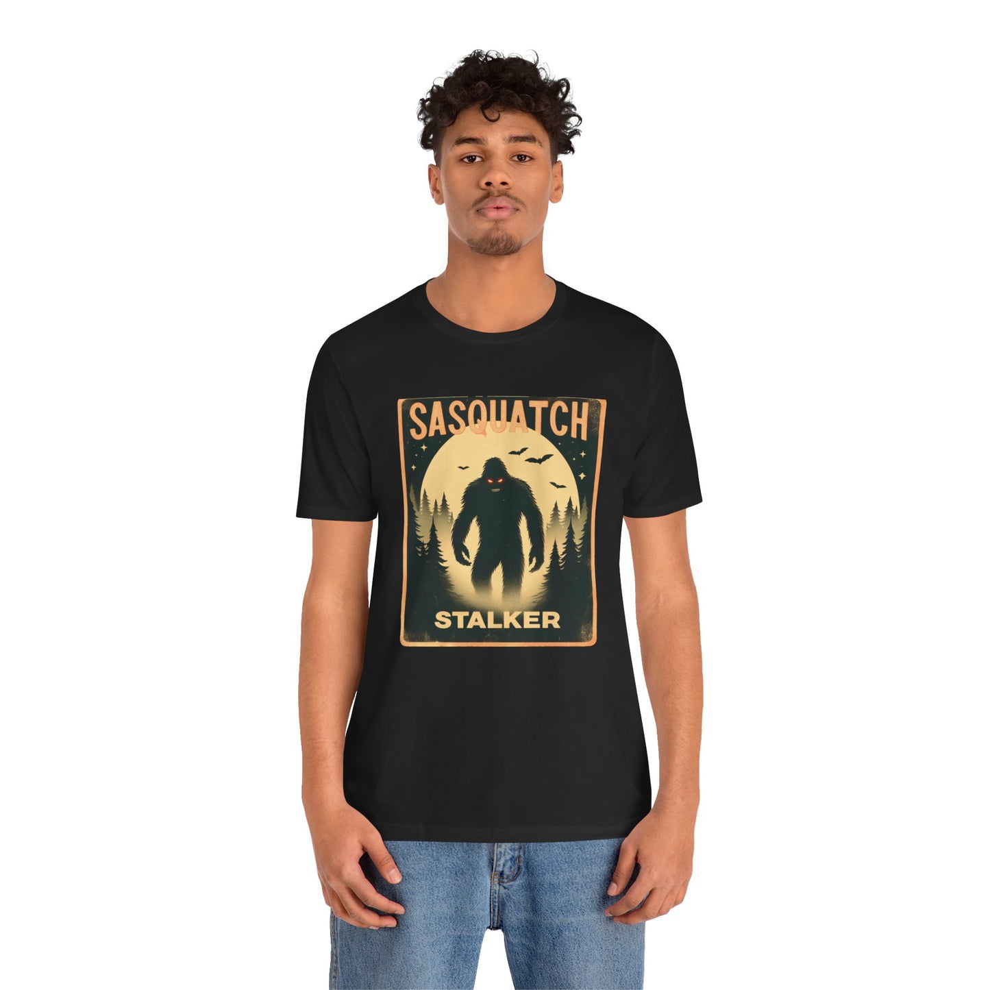 🦶🌕 "Sasquatch Stalker" Vintage Halloween Forest T-Shirt 🌲✨