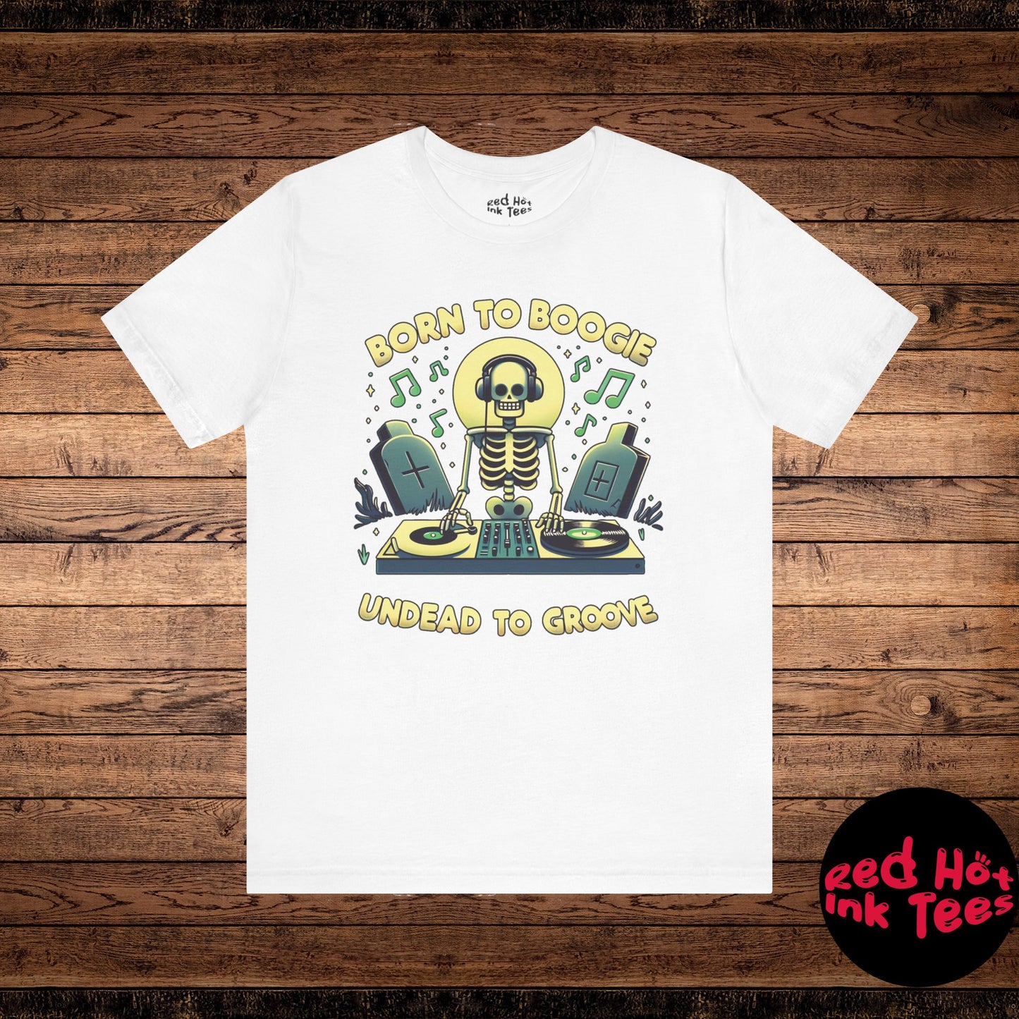 💀 "Born to Boogie, Undead to Groove" Skeleton DJ T-Shirt 🎶