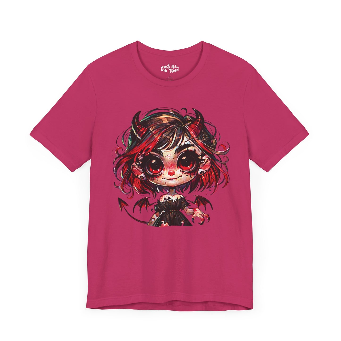 😈 Cute Demon Girl Dark Fantasy Halloween T-Shirt 🎃