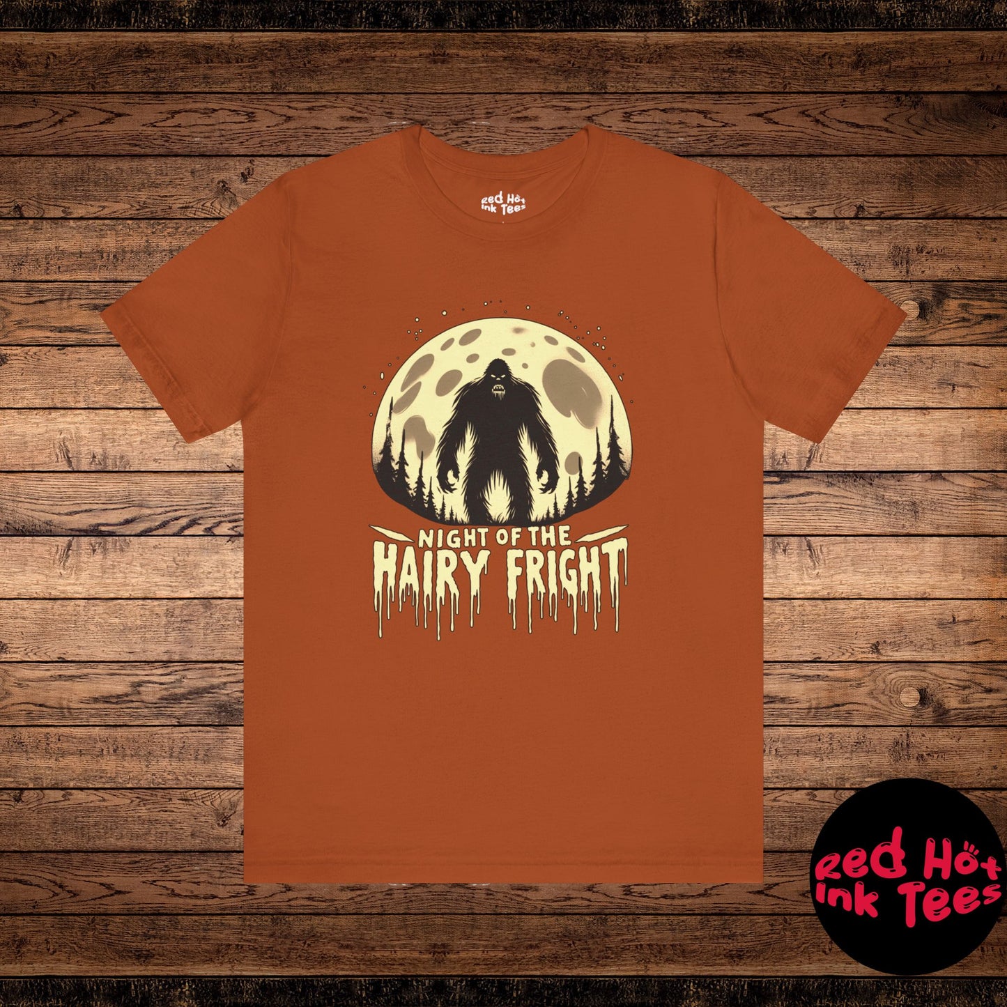 🦶🌕 "Night of the Hairy Fright" Bigfoot Halloween T-Shirt 🎃👻