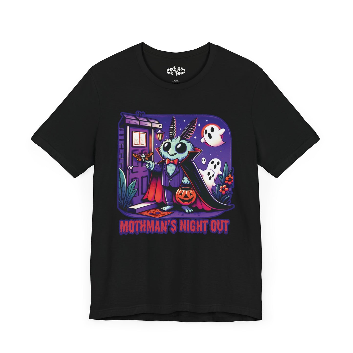 🦋🎃 "Mothman's Night Out" Cute Halloween T-Shirt 👻🦇