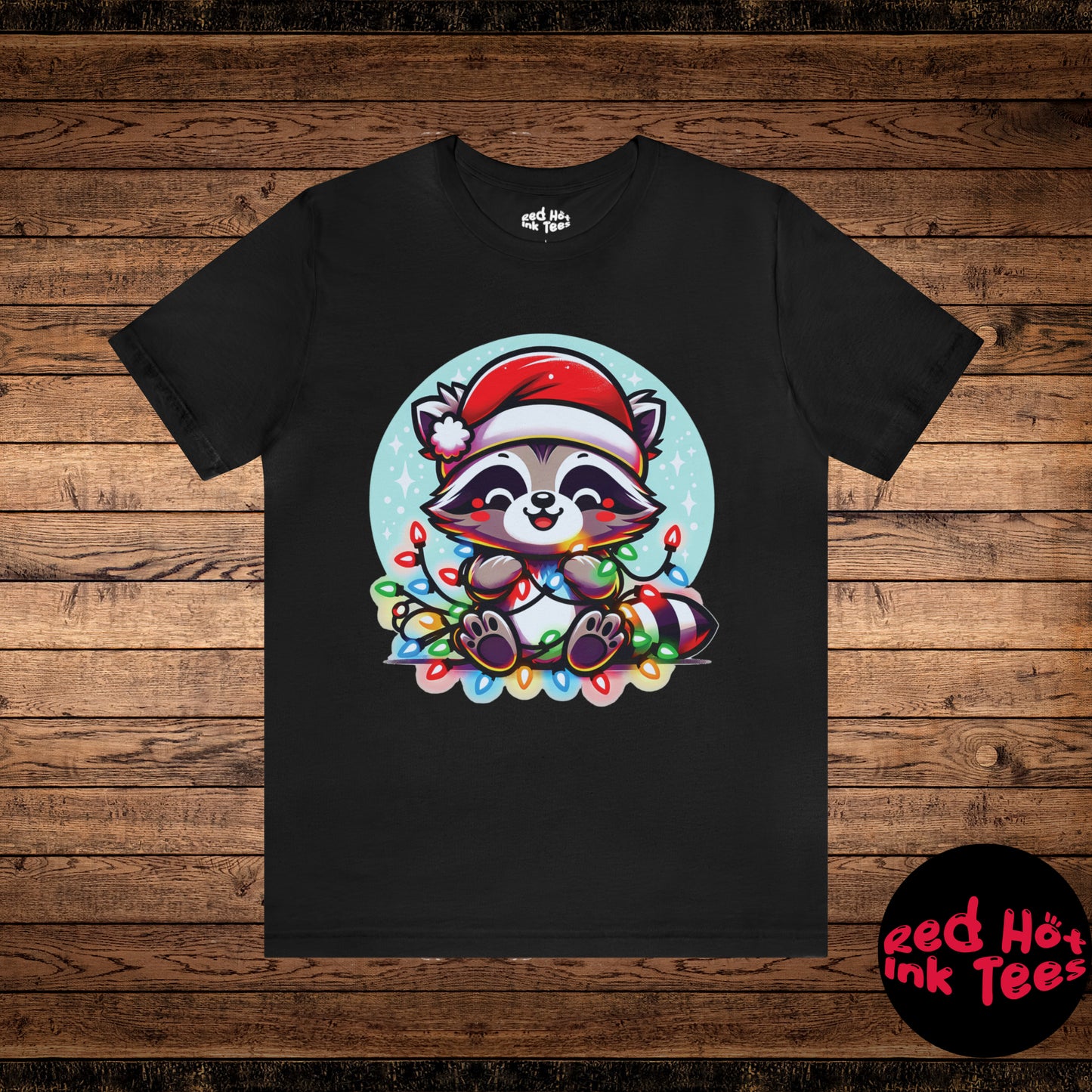 Raccoon Christmas Entanglement Tee