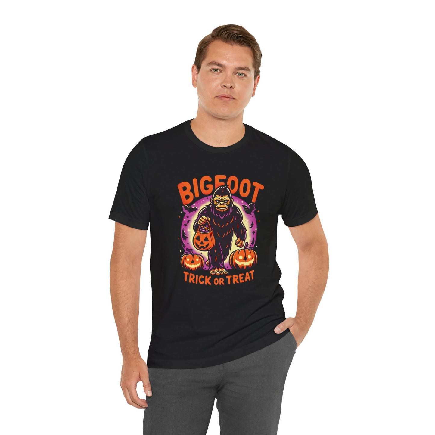 🦶🎃 "Bigfoot Trick or Treat" Fun Halloween T-Shirt 🍬🌙