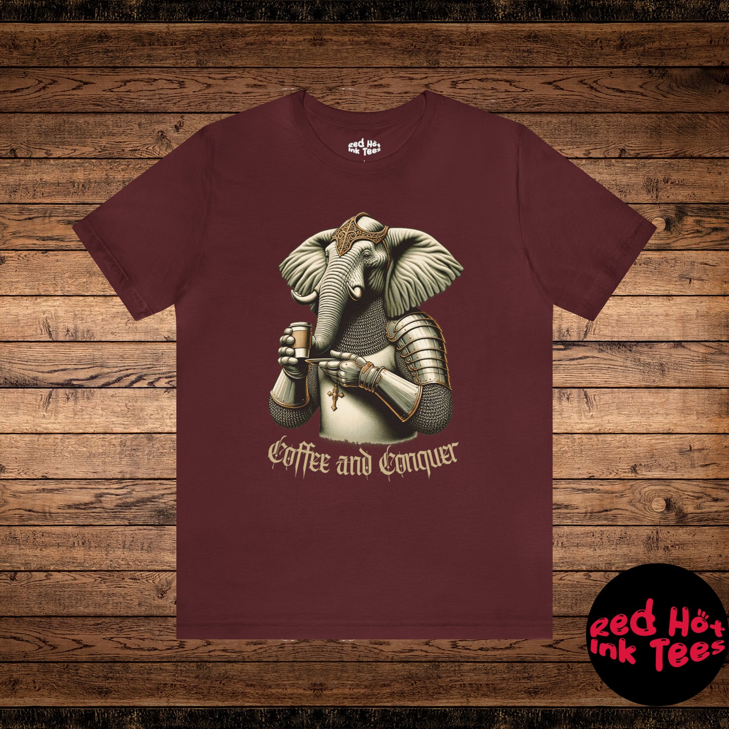 🐘 Coffee and Conquer Elephant Tee 🐘