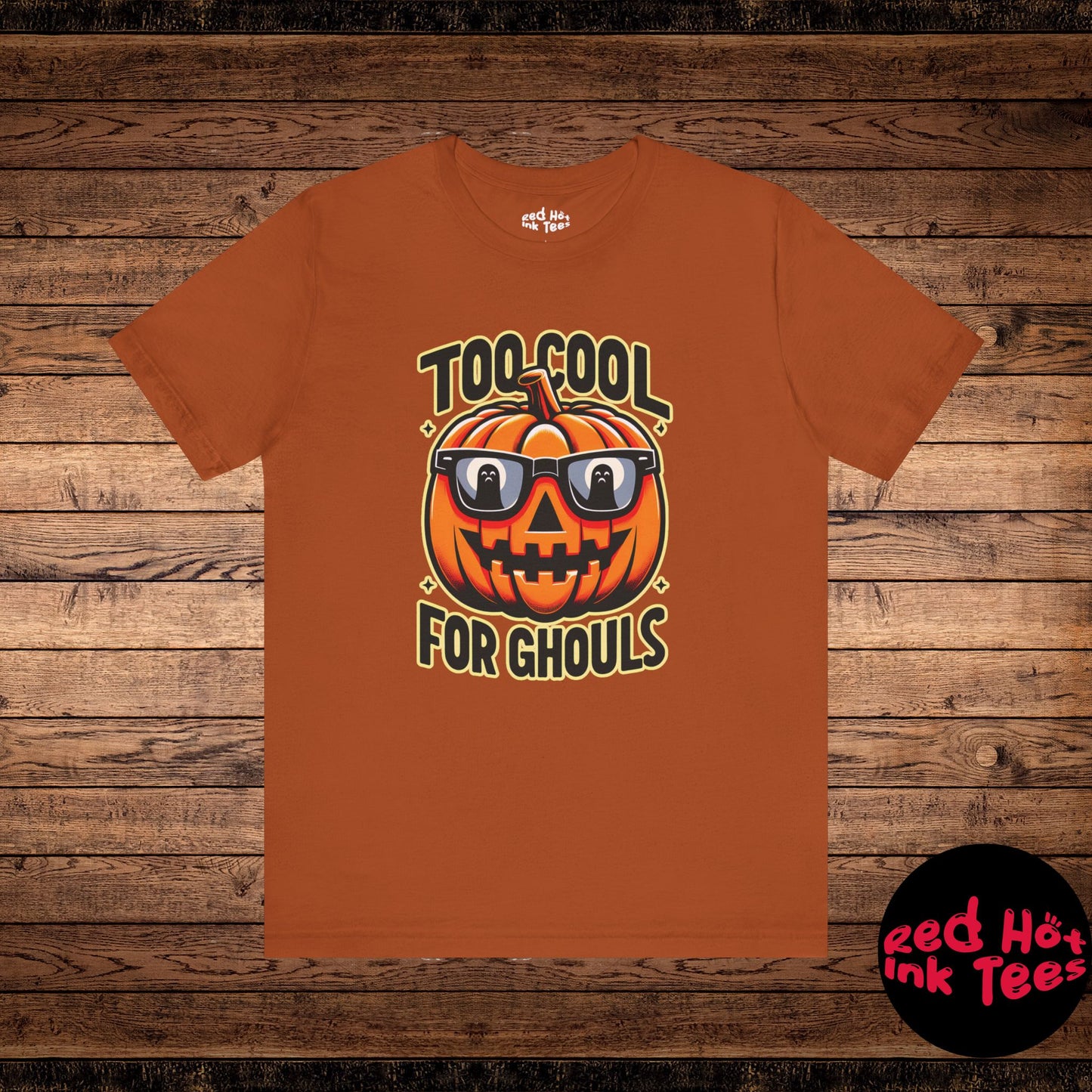 🎃🕶️ "Too Cool for Ghouls" Fun Halloween Pumpkin T-Shirt 👻🎃