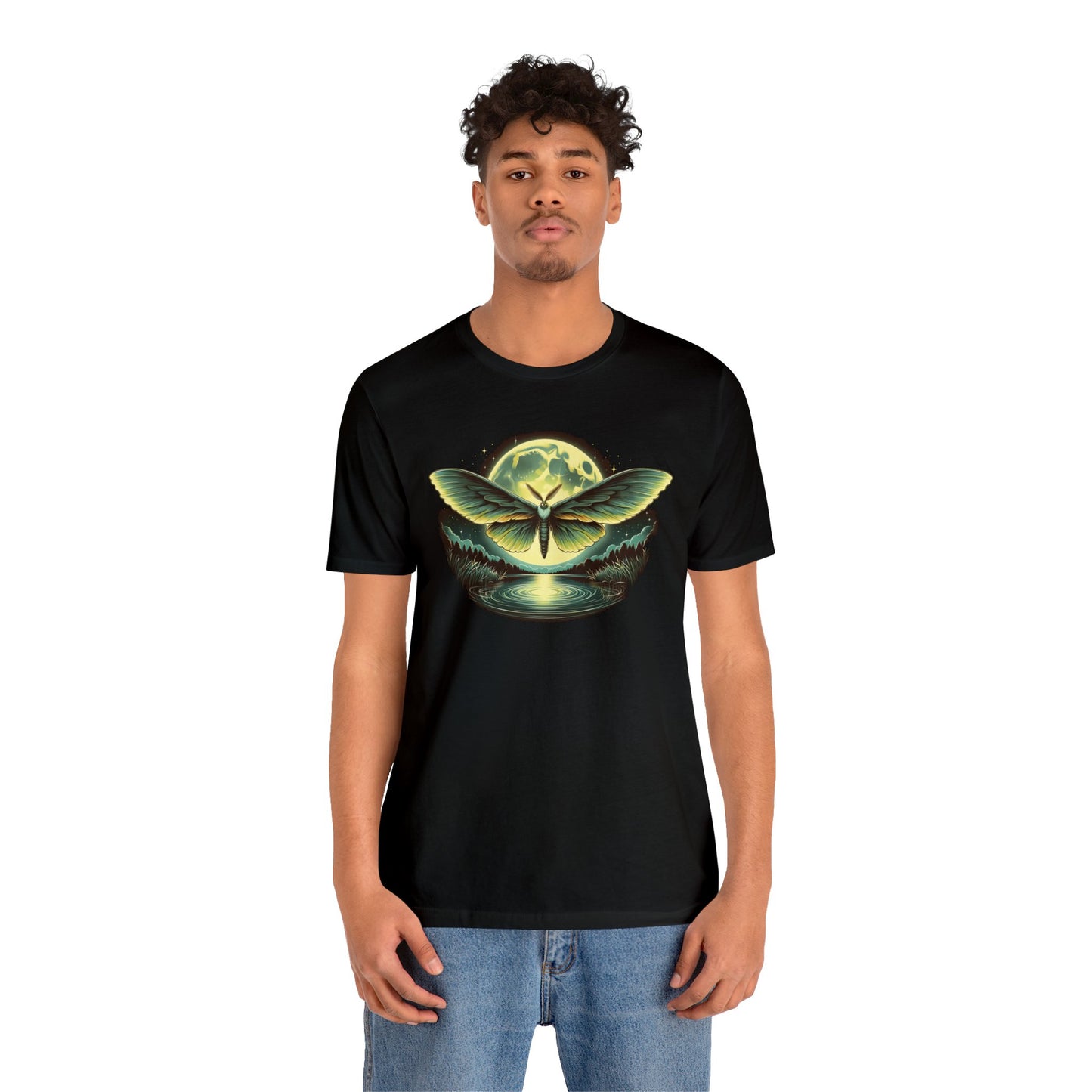 🌜 "Moonlit Pond Mothman Tee" 🦋