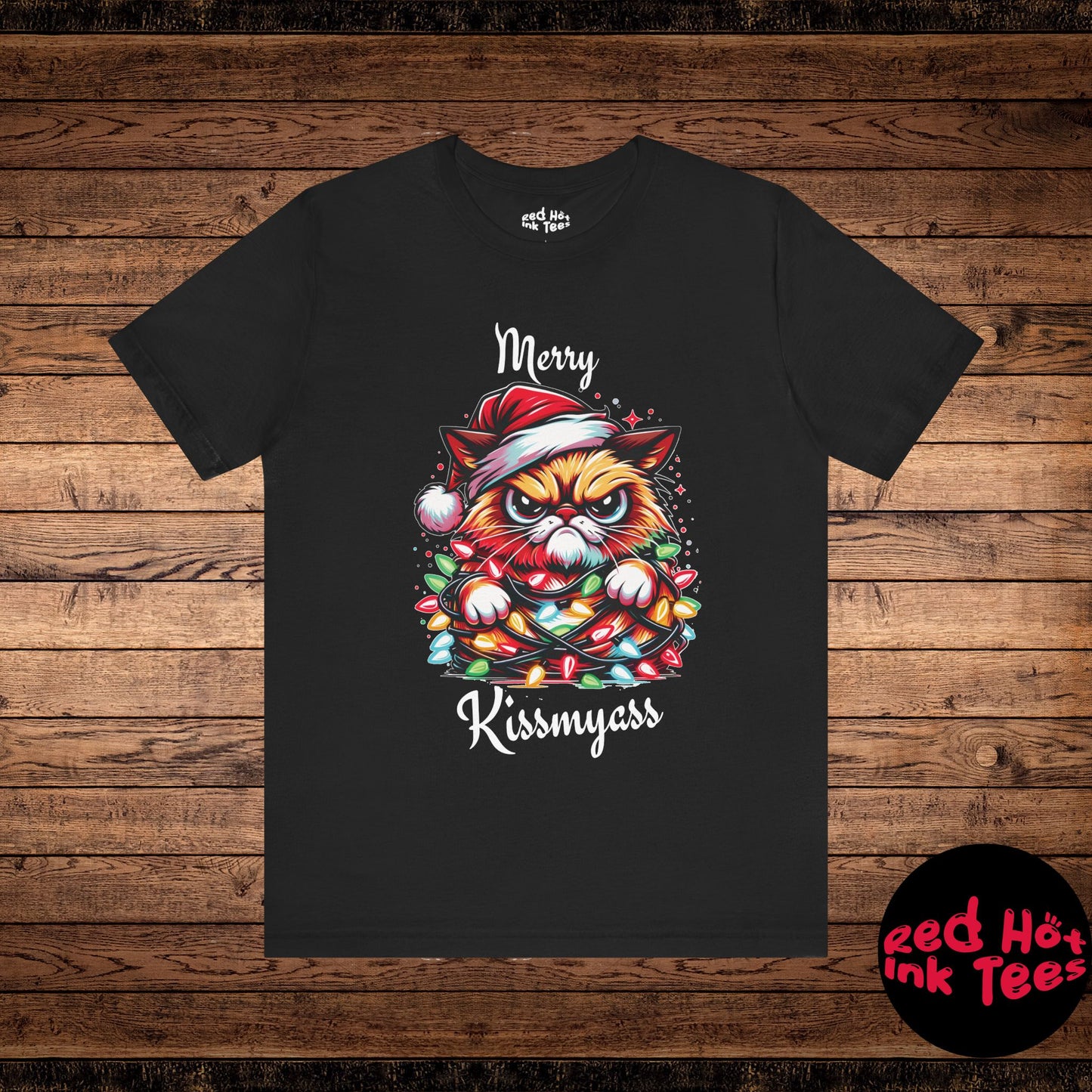 Merry Kissmyass Cat Tee