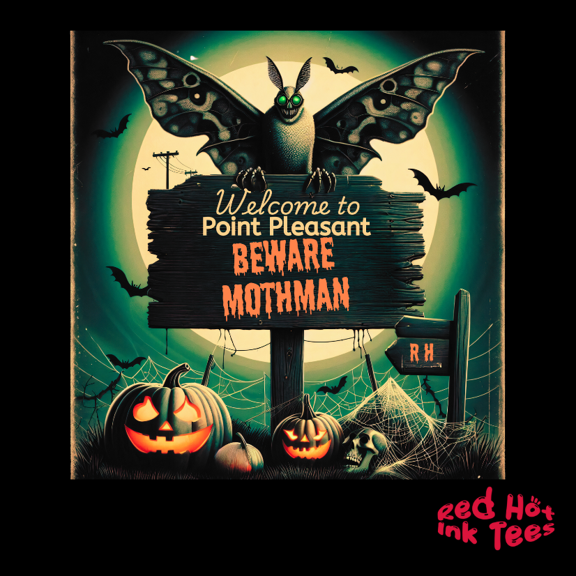 🦋🌕 "Beware Mothman" Point Pleasant Halloween T-Shirt 🎃🦇