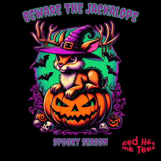 🦌🎃 "Beware the Jackalope" Spooky Halloween T-Shirt 🧙‍♀️🦇