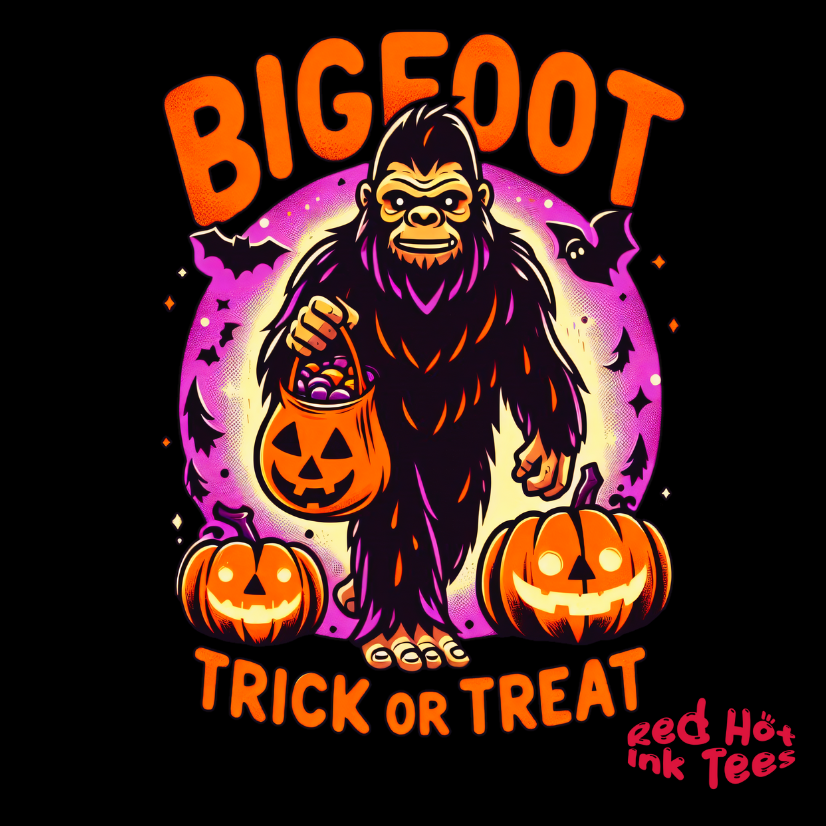 🦶🎃 "Bigfoot Trick or Treat" Fun Halloween T-Shirt 🍬🌙