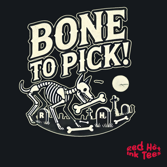 💀🐾 "Bone to Pick" Spooky Skeleton Dog Halloween T-Shirt 🎃🐶