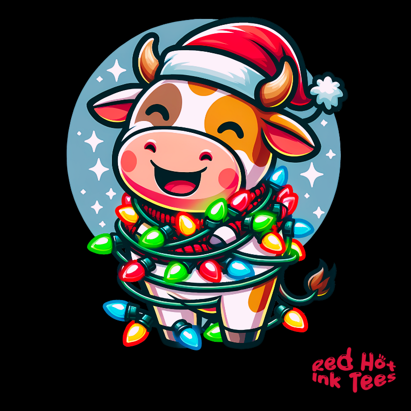 Cow Christmas Entanglement Tee