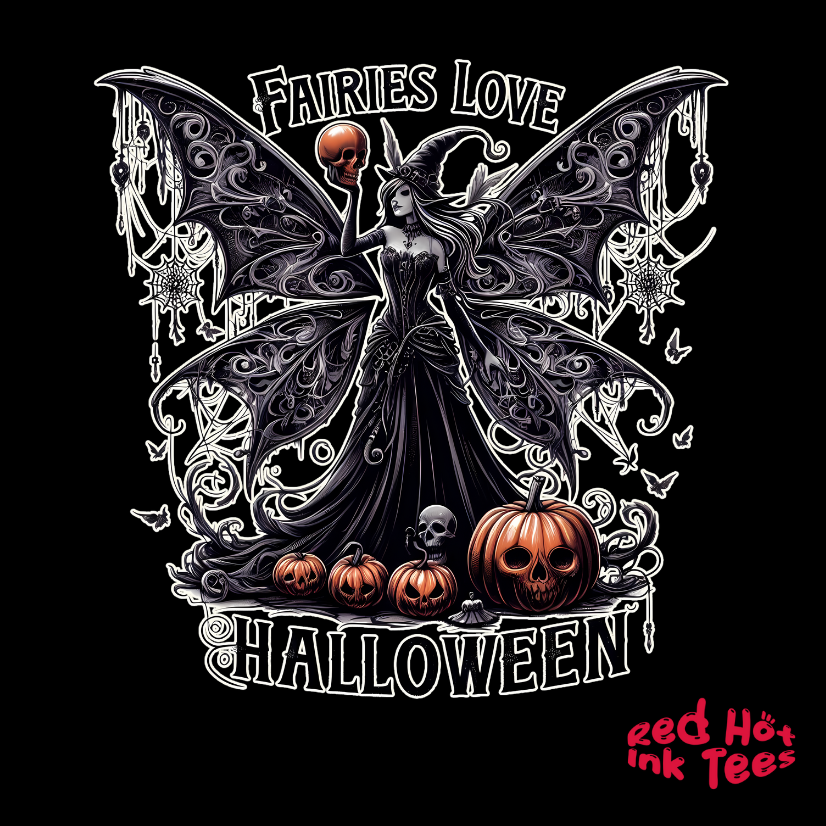 🧚‍♀️🖤 "Fairies Love Halloween" Gothic Fairy T-Shirt 🎃✨