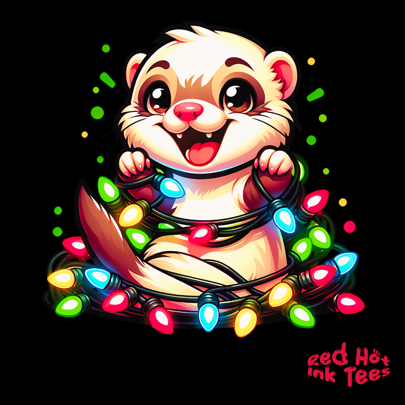 Ferret Christmas Entanglement Tee