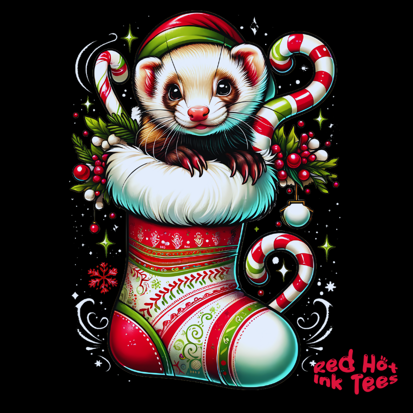 🎄 "Ferret Stocking Tee" 🐾