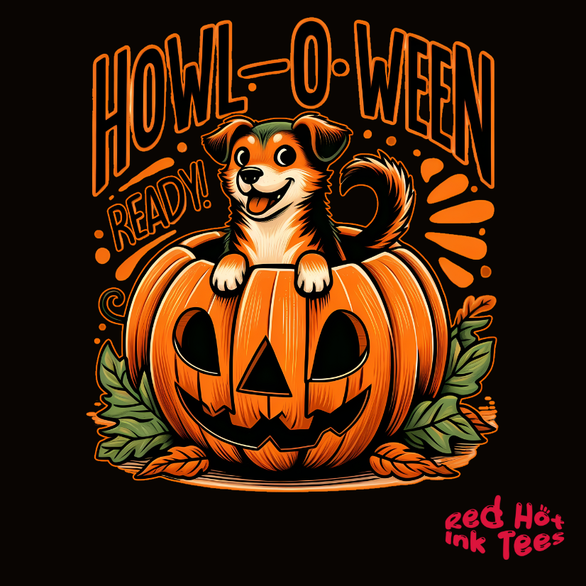 🐶🎃 "Howl-O-Ween Ready" Cute Halloween Dog and Pumpkin T-Shirt 🎃🐾