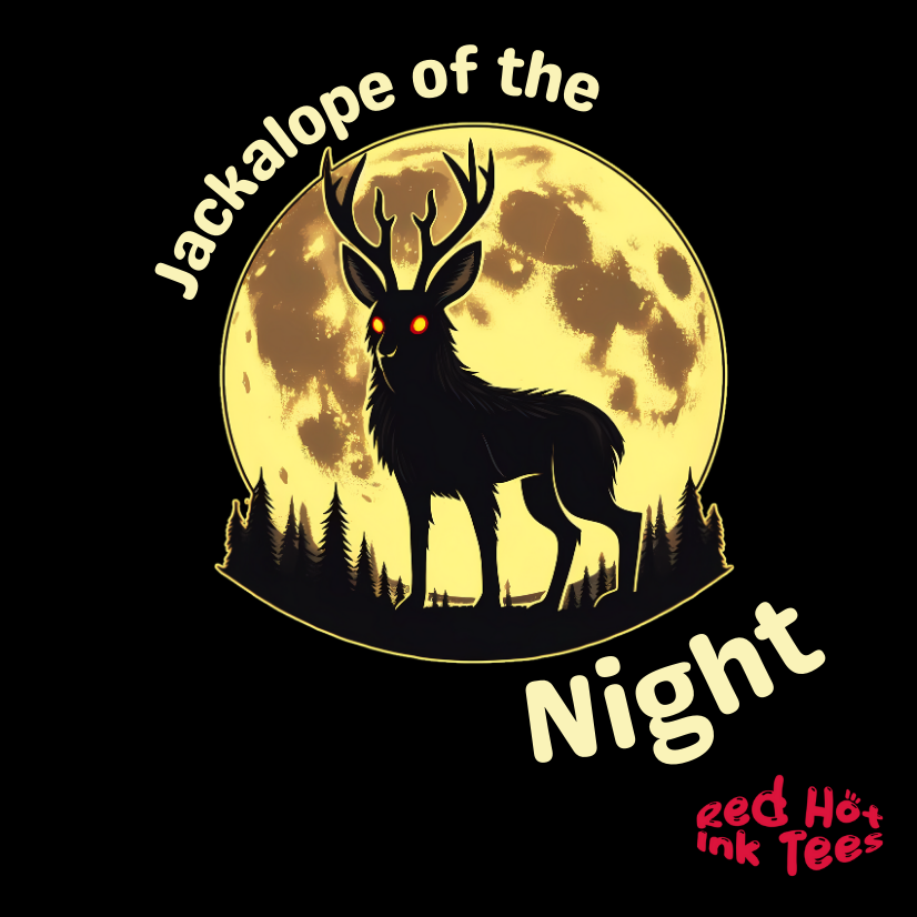 🌕🦌 "Jackalope of the Night" Mysterious Halloween T-Shirt 🌕🖤