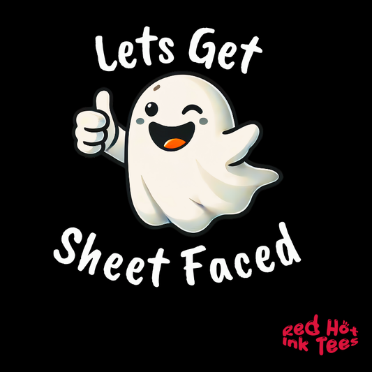 👻 "Let's Get Sheet Faced" Funny Ghost T-Shirt 👻