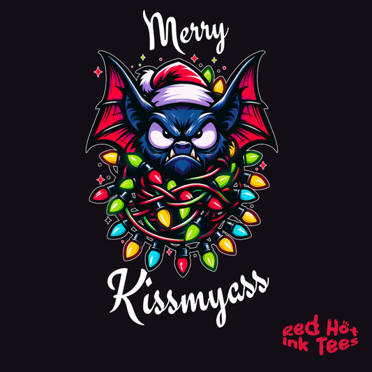 Merry Kissmyass Bat Tee