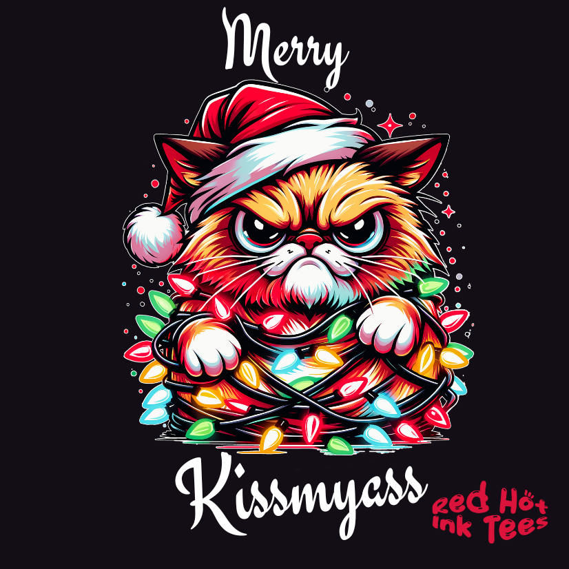 Merry Kissmyass Cat Tee