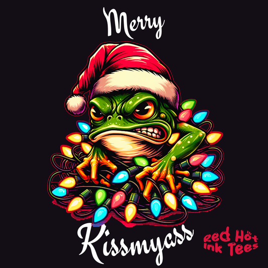 Merry Kissmyass Frog Tee