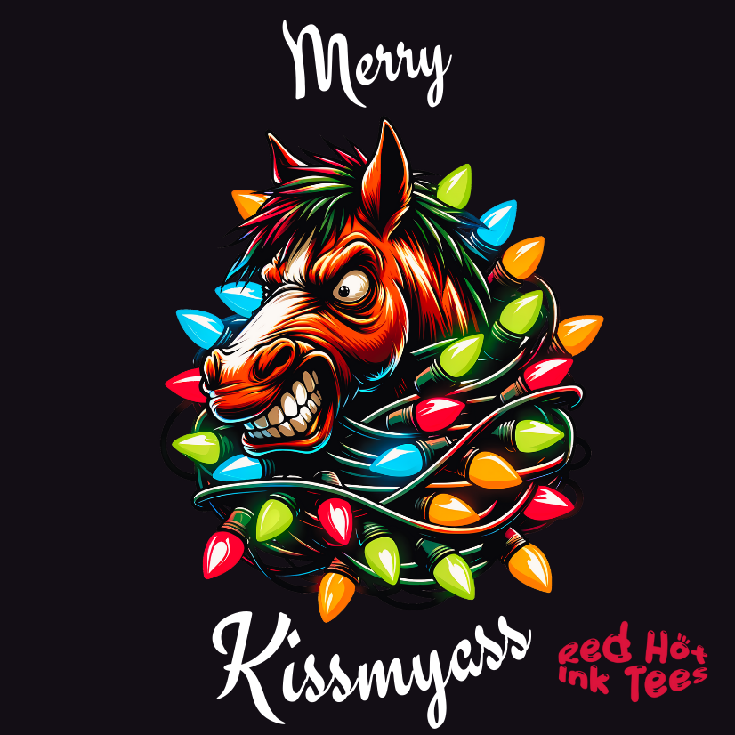 Merry Kissmyass Horse Tee