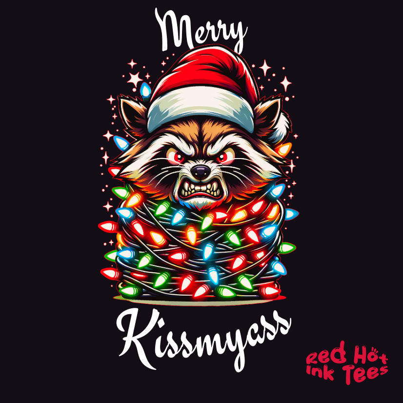 Merry Kissmyass Raccoon Tee