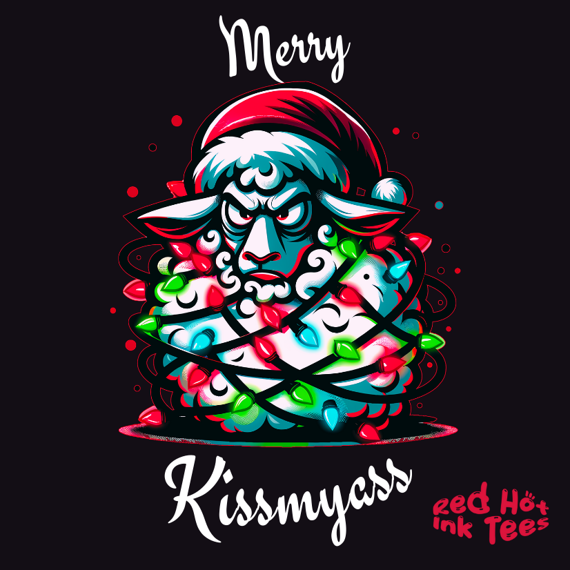 Merry Kissmyass Sheep Tee