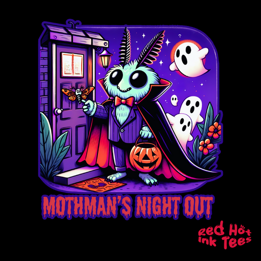 🦋🎃 "Mothman's Night Out" Cute Halloween T-Shirt 👻🦇