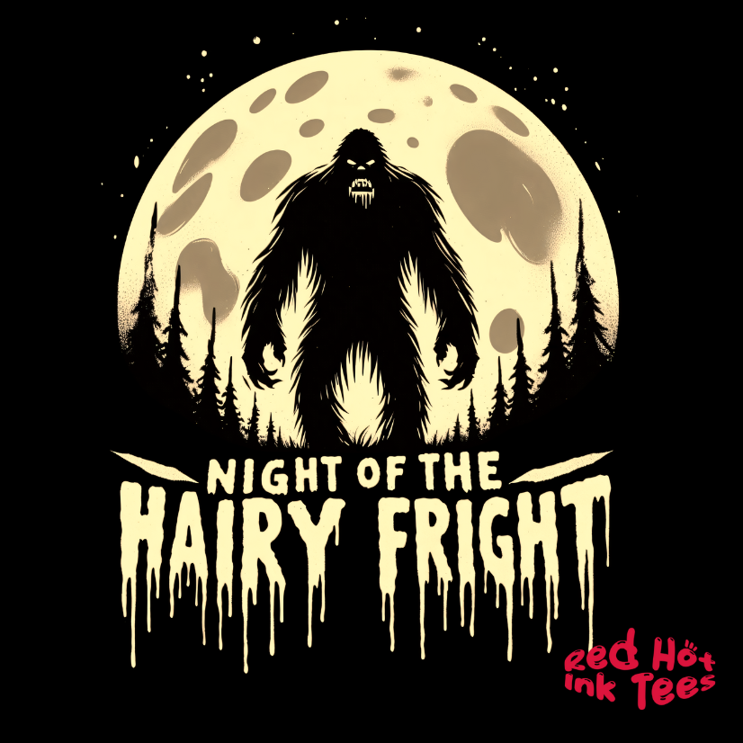 🦶🌕 "Night of the Hairy Fright" Bigfoot Halloween T-Shirt 🎃👻