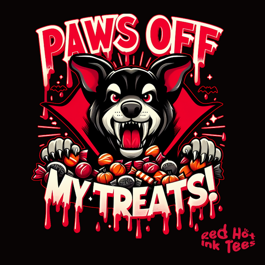 🐾🧛‍♂️ "Paws Off My Treats" Fierce Halloween Dog T-Shirt 🍬🎃