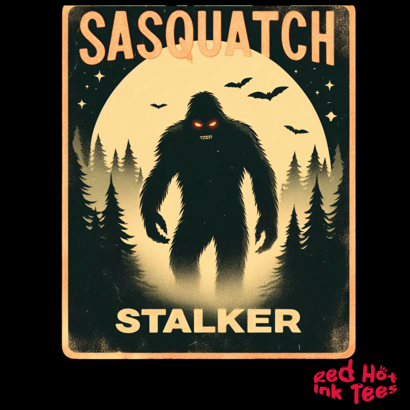 🦶🌕 "Sasquatch Stalker" Vintage Halloween Forest T-Shirt 🌲✨