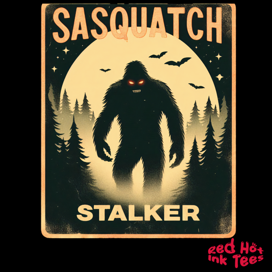 🦶🌕 "Sasquatch Stalker" Vintage Halloween Forest T-Shirt 🌲✨