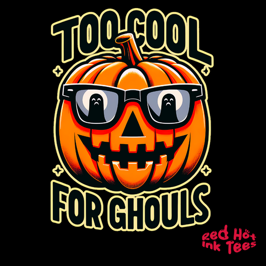 🎃🕶️ "Too Cool for Ghouls" Fun Halloween Pumpkin T-Shirt 👻🎃