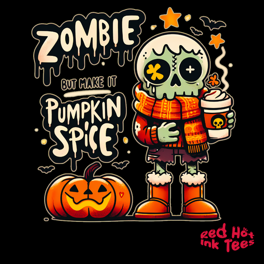 🎃 "Zombie But Make It Pumpkin Spice" Funny Halloween T-Shirt 🧟‍♂️☕